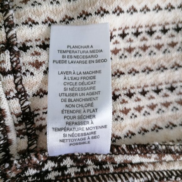 Vintage AK Anne Klein Women's Brown-Cream Striped Two-Button Blazer Knit S - Picture 7 of 7